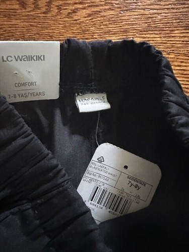 LCW WAIKIKI Girls BLACK 100%COTTON COMFORT Jogger Pants ELASTIC WAIST SIZE 7-8Y - Picture 2 of 7