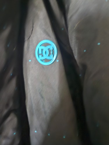 DC Shoes Jacket Mens XL Full Zip Snap Button Coat With Faux Fur Hood Blue Specks - Picture 3 of 4