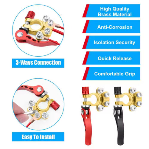 4PCS Car Battery Terminal Clamp Connectors 4 Way Quick Release Disconnect Tool - Picture 4 of 11