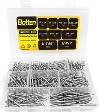 BOTTEN 295pcs 9 Sizes Stainless Steel Blind Pop Rivets, Pop Rivet Assortment ...