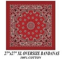 Hav-A-Hank XL BIG BURGUNDY PAISLEY 27" BANDANA Head Neck Wrap Scarf Face Mask