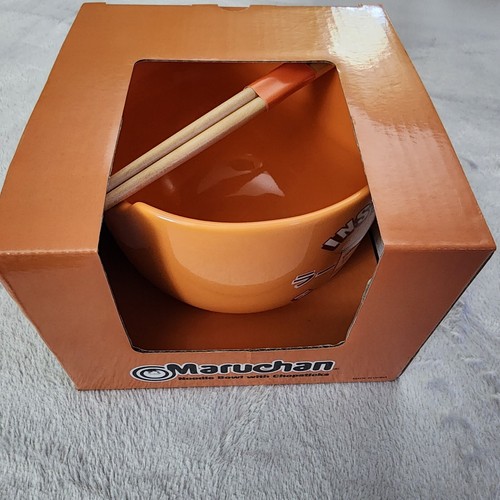 Maruchan Ramen Orange Noodle Bowl with Chopsticks NEW Instant Happiness