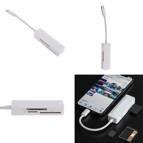 USB C Type C Card Reader SDTF/XD 3 in 1 Memory Card Reader Adapter Hub - Picture 2 of 8
