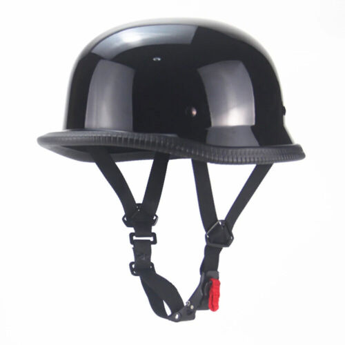 German Vintage Open Face Black Summer Retro Half Helmet Unisex Helmets - Picture 27 of 31