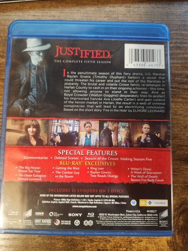 Justified: Season 5 [Blu-ray] VERY GOOD - Picture 2 of 2