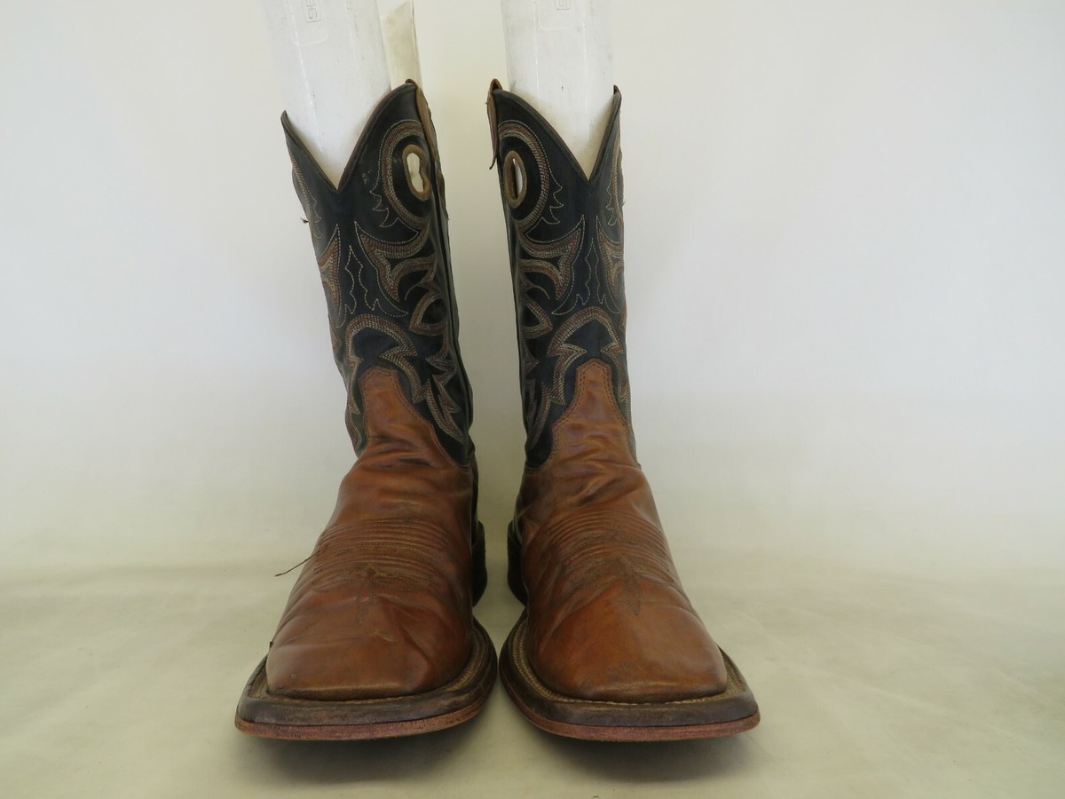 Justin Bent Rail Black Brown Leather Buckaroo Cowboy Western Boots Mens Size 7 D Men main image 4