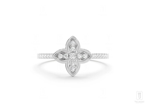 Diamond 14k Gold Clover Engagement Ring - Women’s Day Gift🎁Jewelry - Picture 7 of 7