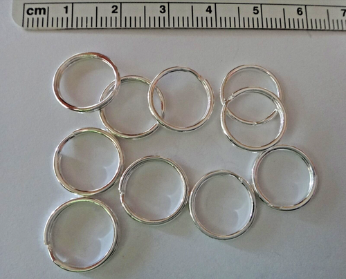 20 anillos divididos de metal base de plata de 12 mm para unir dijes a una cadena de pulsera - Imagen 4 de 4