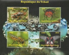 INSECT BEETLE FLY WASP BUTTERFLY 2012 MNH STAMP SHEETLET