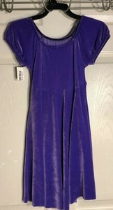 GK-ICE-FIGURE-SKATE-DRESS-GIRLS-LARGE-CAP-SSLV-PURPLE-VELVET-EMPIRE-WAIST-CL-NWT