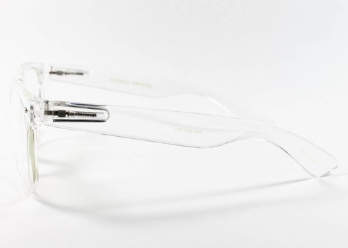 Klassische Vintage Retro transparentes Gestell Herren Hornrand klare Gläser Brille - Bild 3 von 4