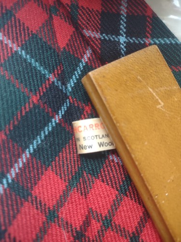 Vintage Scottish Nicolson Lochcarron New Wool Tie Necktie Blue Red Tartan Plaid - Picture 4 of 7