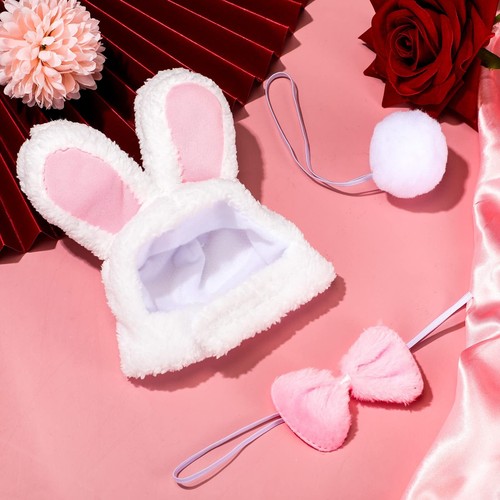 6 Pieces Easter Cute Costume Bunny Rabbit Hat with Ears Cat Bowtie Collar Tai... - Picture 7 of 7