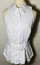 NWT Wrapper class women shirt size L white Stretch