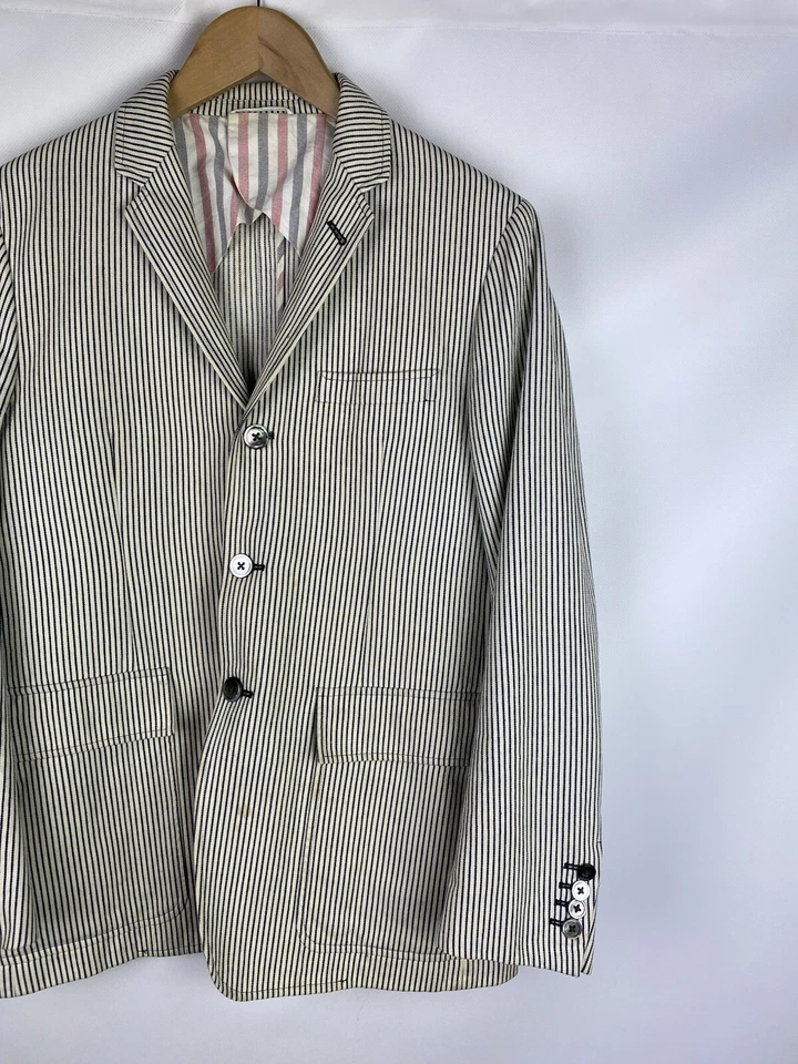 Abrigo deportivo chaqueta blazer a rayas para hombre Thom Browne talla 40 Foto 3 de 4