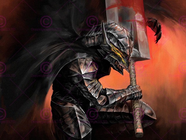 ART PRINT POSTER MANGA ANIME BERSERK GUTS GIANT SWORD HELMET NOFL0027