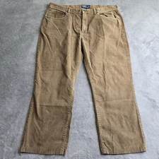 Polo Rlaph Lauren Brown Coduroy Pants Mens 40x30 (26.5) Mid Rise Striaght Leg