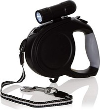 Retractable Dog Leash with LED Lights 16 Foot Extra Long Cord - Black
