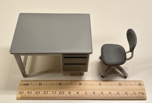 1/12 dollhouse miniature Desk and chair with Computer set office table set - Picture 6 of 12