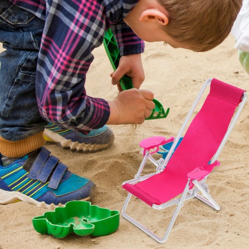 Mini Fake Folding Beach Lounge Chair Outdoor Lightweight Mini Fake Chairs Toy - Bild 2 von 11