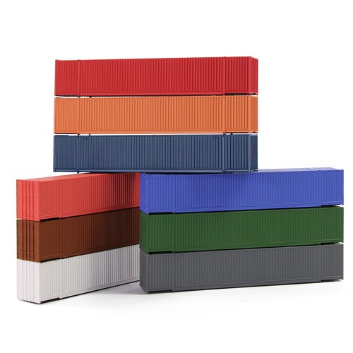 9pcs Different Colored N Scale 1:160 53ft Blank Shipping Container - Picture 2 of 8