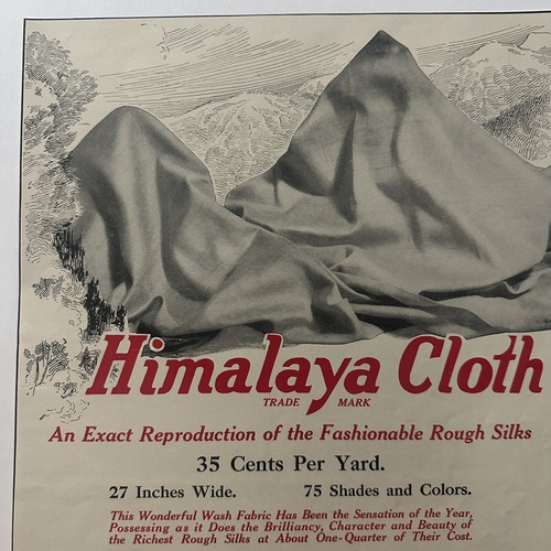 Antique 1910 Himalaya Cloth print ad Poster 14.25x9.25” Fred Butterfield & Co - Picture 2 of 6