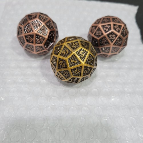 Dungeons and Dragons Dice 60 DND Ancient Copper and Gold Metal Dices Set Of 3 - Picture 4 of 4