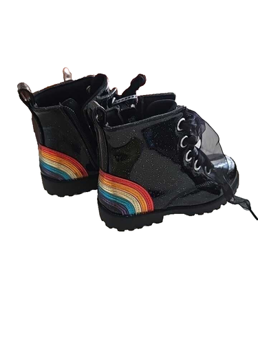Botas de autoestima para niños y niñas Zapatos arco iris Negro brillante charol brillo talla 9 - Imagen 5 de 5