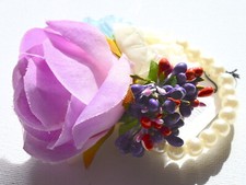 NEW Pearl Bead Stretch Wrist Corsage Lilac Large Rose Coloured Buds Wedding Prom