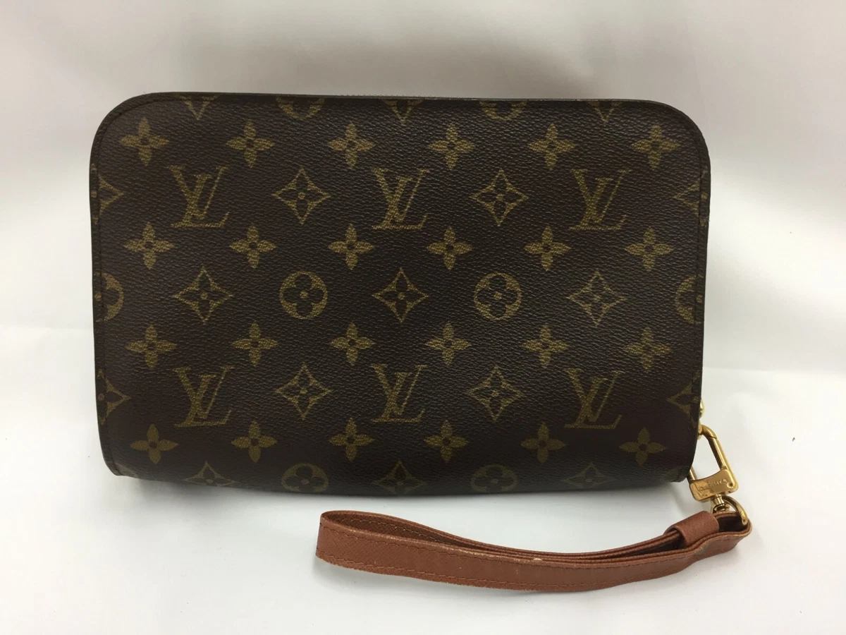 Auth Louis Vuitton Vintage Monogram Brown Orsay Clutch Bag