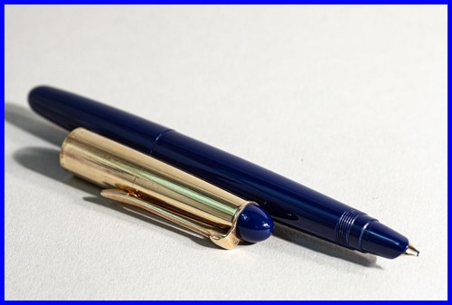 vintage 1963 PELIKAN P25 BLUE & GOLD Fountain Pen with 14C 585 gold OM Nib - Picture 3 of 6