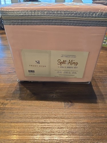 Sweet Home Collection 1800 Thread Count Split King 5 Piece Sheet Set - Pink - Picture 5 of 5