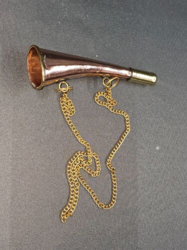 Messing Signalhorn Tröte 14 cm mit Kette - Bild 15 von 18