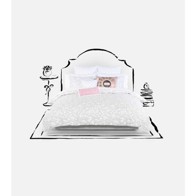 Kate Spade Comforter Set Literary Glasses Gray Twin Twin Xl W