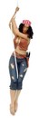 Lady Pirate Climbing Statue - Life Size 6.5ft Lady Pirate Climbing On Rope