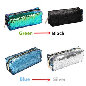 US-Reversible-2-Color-Cosmetic-Bag-Mermaid-Sequin-Handbag-Pencil-Pouch-Xmas-Gift