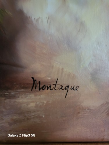 Dipinto a olio vintage su tela di Montague - Foto 8 di 10