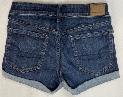 American Eagle Outfitters Women’s Cuffed Midi Blue Jean Shorts Size 2 Inseam 3" - Picture 2 of 7