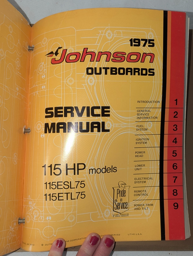 Mappe 11 Johnson Außenborder Bootsmotor Service Reparaturanleitungen 1975 - Bild 19 von 21