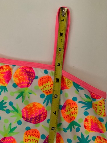 GIRLS SIZE 10/12 LARGE SWIMSUIT 2 PIECE PINEAPPLE TANKINI CLOTHING - NWOT - Picture 4 of 12