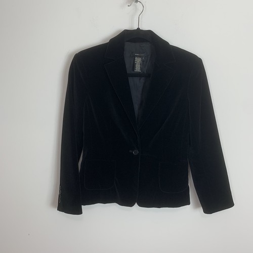 Bcbg black fitted velour blazer jacket Cocktail ,