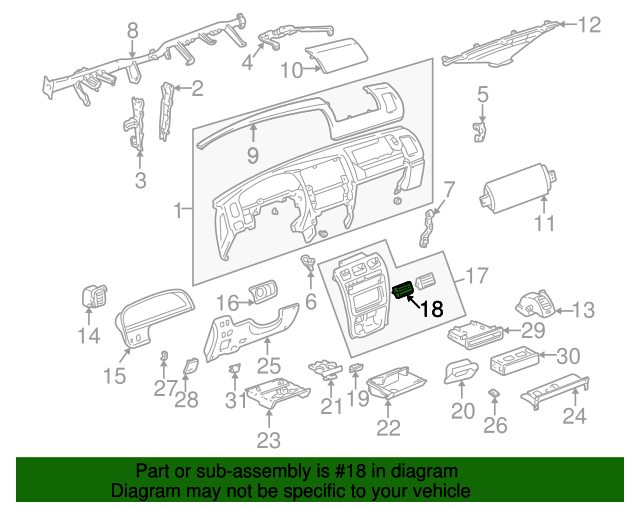 OEM Center Dash Air Vent Set – 2 Pieces – For 1996-2002 Toyota 4Runner (55063-35030)