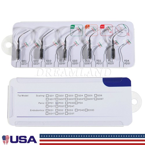 1-20* Dental Ultrasonic Piezo Scaler Insert Tips Fit DTE SATELEC Handpiece PD3 - Picture 3 of 23