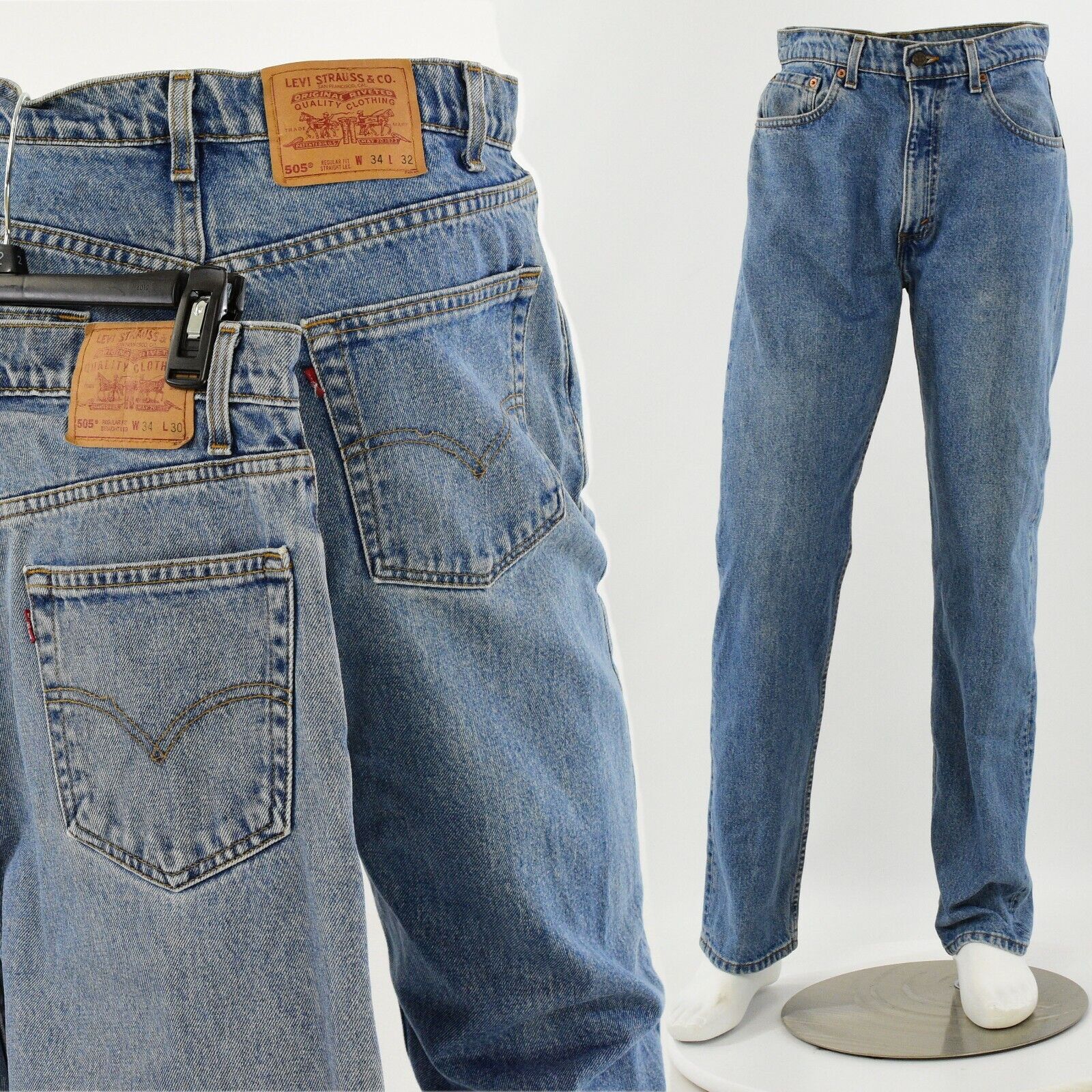 80s Vintage Light Stone Wash Levis 505 Jeans 34x32 or 34x30