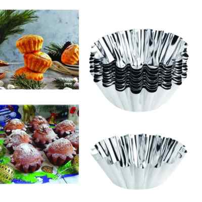 CUPCAKE AND TARTLET BAKING MOLDS, HEIGHT 4 CM 1.57 IN, SET OF 10