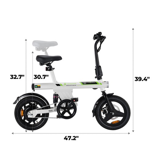 Electric Bike Adults 500W Motor 14'' E-Bike 20MPH Folding Ebike 25 Miles Range - Picture 12 of 12