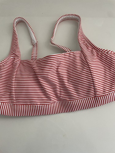 Sea Level Swim Women's Bikini Top Positano Orange Stripe Square Neck Bra Size 6 - Picture 4 of 7
