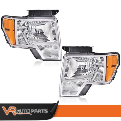 Fit For 2009-14 Ford F150 F-150 Replacement Headlights Headlamps Pair Left+Right - Picture 2 of 9