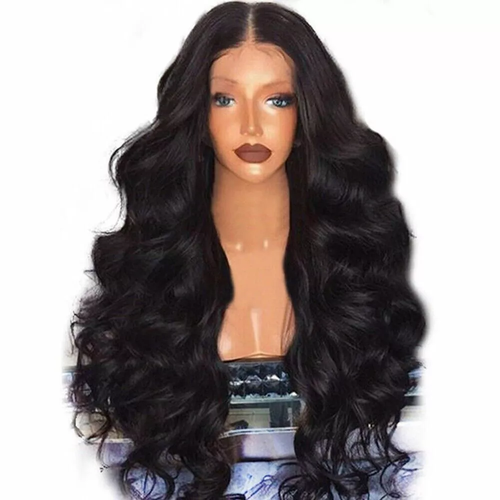 Women Long Full Wig Brazilian Star Human Hair Body Wave Lace Front Thick Wigs US - Picture 1 of 6
