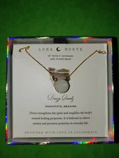 Luna Norte Druzy Quartz, 14KT plated brass